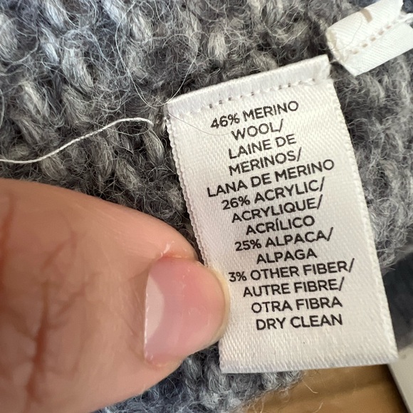 Ann Taylor LOFT Gray Wool long open Cardigan | Large - Picture 5 of 9